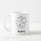 Gepersonaliseerde Ierse Shamrock Koffiemok (Links)