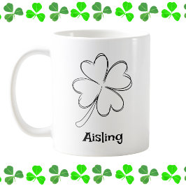 Gepersonaliseerde Ierse Shamrock Koffiemok