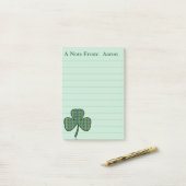 Gepersonaliseerde Ierse Shamrock Post It Notes Gif (Op bureau)
