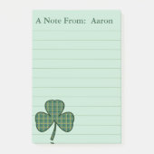 Gepersonaliseerde Ierse Shamrock Post It Notes Gif (Voorkant)