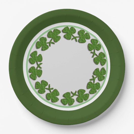 Gepersonaliseerde Ierse Shamrock St. Patrick's Day Papieren Bordje (Voorkant)