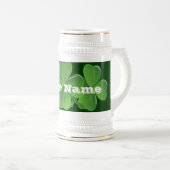 Gepersonaliseerde Ierse shamrocks Bierpul (Voorkant rechts)