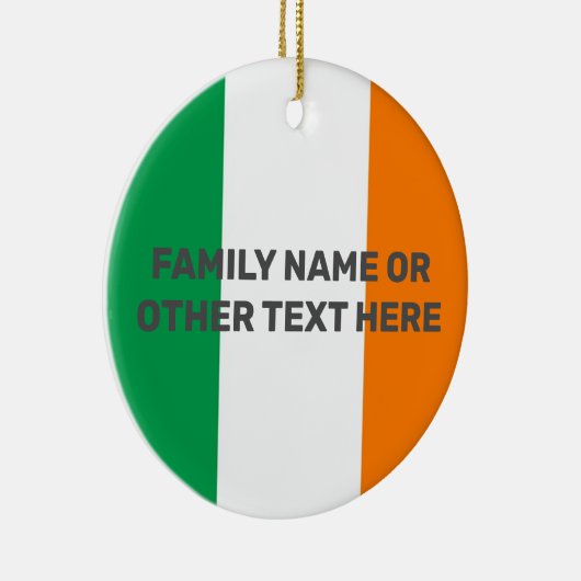 Gepersonaliseerde Ierse vlag Keramisch Ornament (Rechts)