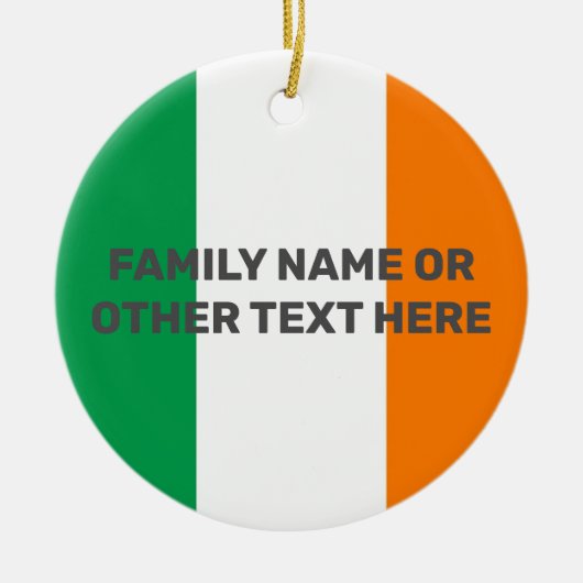 Gepersonaliseerde Ierse vlag Keramisch Ornament (Voorkant)