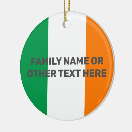 Gepersonaliseerde Ierse vlag Keramisch Ornament (Links)