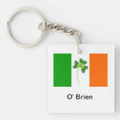 Gepersonaliseerde Ierse vlag Keyring Sleutelhanger (voorkant)