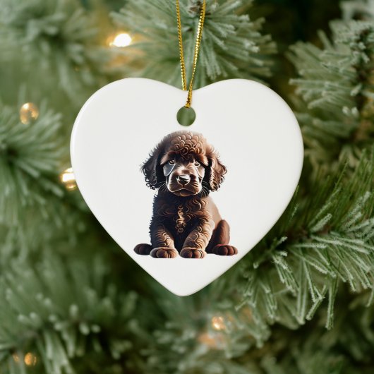 Gepersonaliseerde Ierse Water Spaniel Puppy Keramisch Ornament (Boom)