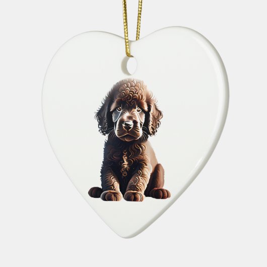Gepersonaliseerde Ierse Water Spaniel Puppy Keramisch Ornament (Links)
