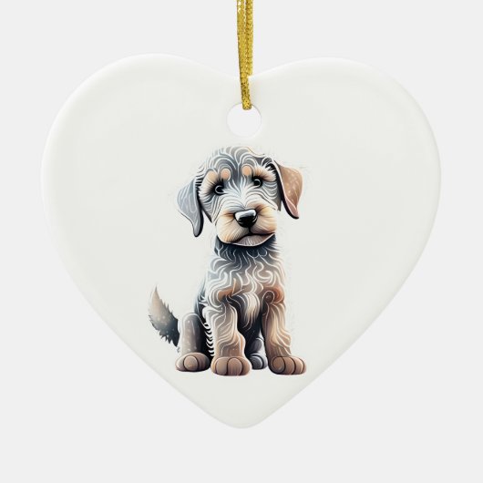 Gepersonaliseerde Ierse Wolfhound Puppy Keramisch Ornament (Voorkant)
