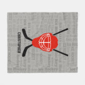 Gepersonaliseerde ijshockey fleece deken (Voorkant (Horizontaal))