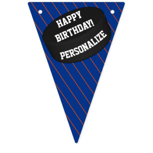 Gepersonaliseerde ijshockey Puck Happy Birthday Vlaggetjes