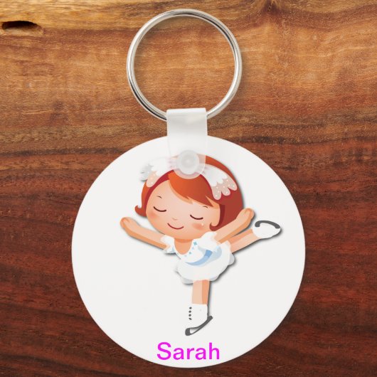 Gepersonaliseerde ijsschaatsen sleutelhanger (Voorkant)