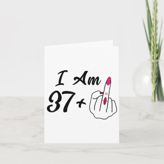 Gepersonaliseerde ik ben 37 plus 1 middelvinger Hu Kaart (Voorkant)