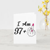 Gepersonaliseerde ik ben 37 plus 1 middelvinger Hu Kaart (Gele Bloem)