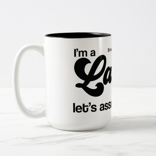 Gepersonaliseerde "Ik ben een advocaat" Gift Tweekleurige Koffiemok (Links)