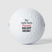 Gepersonaliseerde 'Ik ben hier' grappige quote Golfballen (Voorkant)