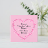 Gepersonaliseerde 'ik hou van je' Harde Valentijns Feestdagenkaart (Staand voorkant)