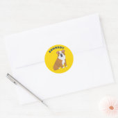 Gepersonaliseerde illustratie van Engelse Bulldog Ronde Sticker (Envelop)