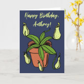 Gepersonaliseerde Illustratie van Nepenthes Pitche Kaart (Gele Bloem)