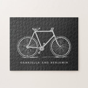 Gepersonaliseerde illustratie van vintage fiets in legpuzzel