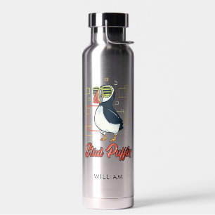 Gepersonaliseerde Illustratie van Zeevogel Papegaa Waterfles