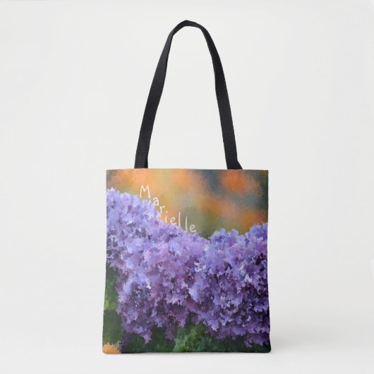 Gepersonaliseerde impressionistische hortensia tote bag (Voorkant)