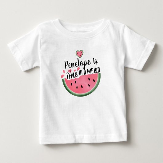 Gepersonaliseerde in een meloen Baby T-shirt (Voorkant)