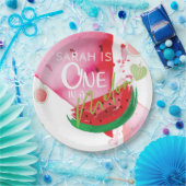 Gepersonaliseerde in een meloen Leuke zomer Papieren Bordje (Feest)