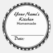 Gepersonaliseerde inbliketiketten Ronde Sticker Zw (Voorkant)