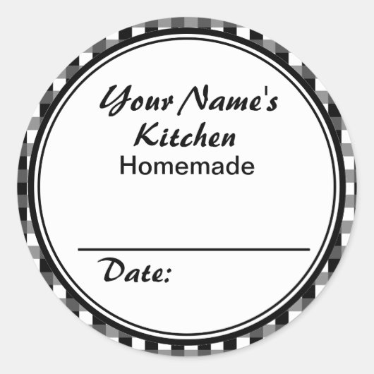 Gepersonaliseerde inbliketiketten Ronde Sticker Zw (Voorkant)