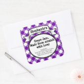 Gepersonaliseerde inblikken druivengelei / jampot  vierkante sticker (Envelop)