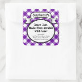 Gepersonaliseerde inblikken druivengelei / jampot  vierkante sticker (Tas)