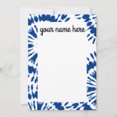 Gepersonaliseerde Indigo Blue Tie Dye Notecards Bedankkaart (Voorkant)