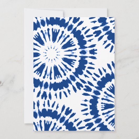 Gepersonaliseerde Indigo Blue Tie Dye Notecards Bedankkaart (Achterkant)