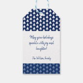 Gepersonaliseerde Indigo Winter Tree Waterverf Cadeaulabel (Achterkant)