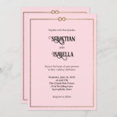 Gepersonaliseerde Infinity Love Roze Huwelijksuitn Kaart (Voorkant / Achterkant)