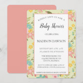 Gepersonaliseerde ingelijste geel roze groene bloe kaart (Voorkant / Achterkant)