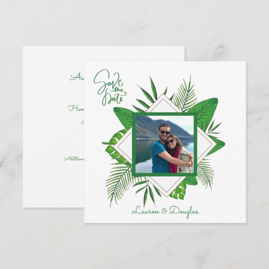 Gepersonaliseerde ingelijste koppels foto opslaan  kaart (Voorkant / Achterkant)