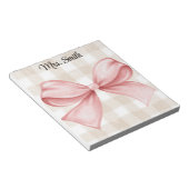 Gepersonaliseerde ingetogen gingham met coquette b notitieblok (Schuin)