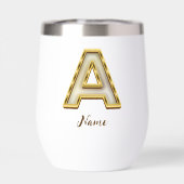 Gepersonaliseerde Initiaal A Monogram Gold Typogra (Achterkant)