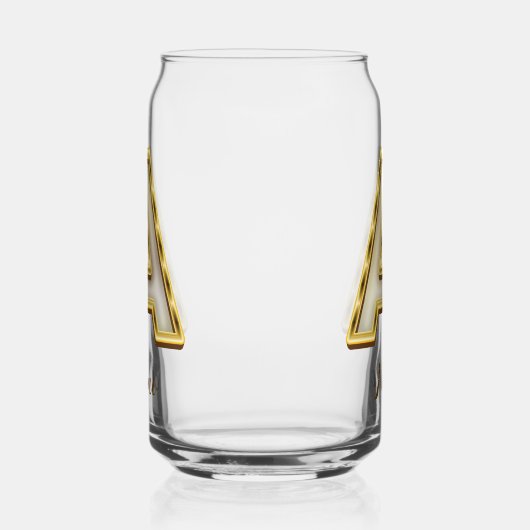 Gepersonaliseerde Initiaal A Monogram Gold Typogra Blikvorm Glas (Links)