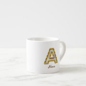 Gepersonaliseerde Initiaal A Monogram Gold Typogra Espresso Kop (Voorkant rechts)