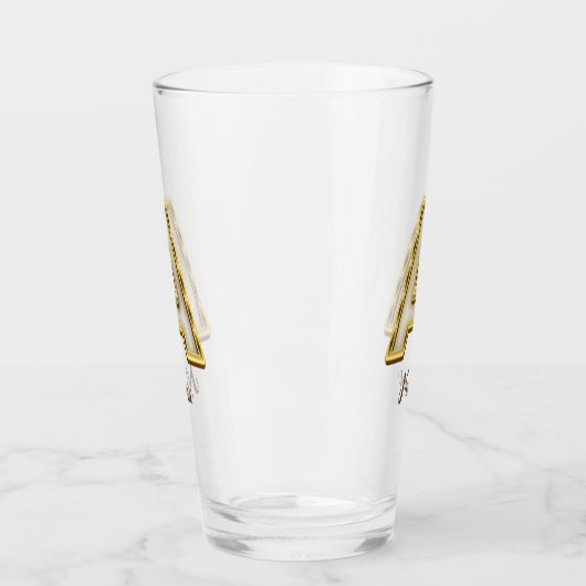 Gepersonaliseerde Initiaal A Monogram Gold Typogra Glas (Links)