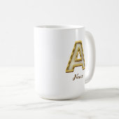 Gepersonaliseerde Initiaal A Monogram Gold Typogra Koffiemok (Voorkant rechts)