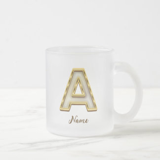 Gepersonaliseerde Initiaal A Monogram Gold Typogra Matglas Koffiemok
