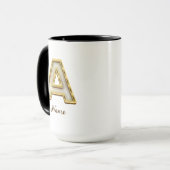 Gepersonaliseerde Initiaal A Monogram Gold Typogra Mok (Voorkant links)