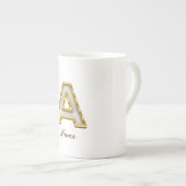 Gepersonaliseerde Initiaal A Monogram Gold Typogra Porselein Kop (Voorkant rechts)