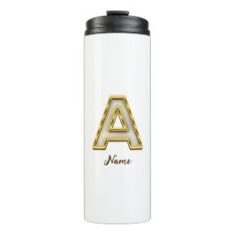 Gepersonaliseerde Initiaal A Monogram Gold Typogra Thermosbeker