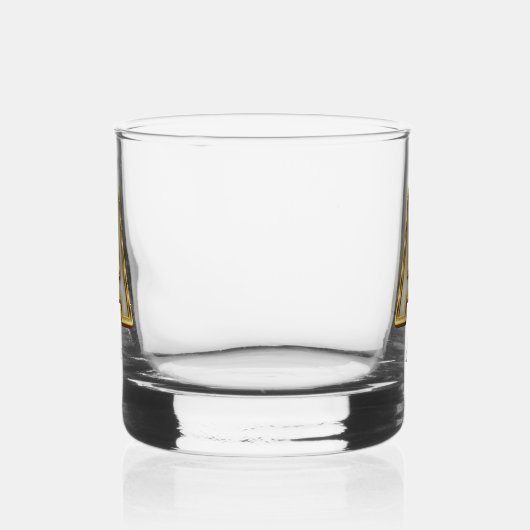 Gepersonaliseerde Initiaal A Monogram Gold Typogra Whisky Glas (Rechts)