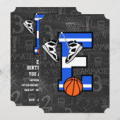 Gepersonaliseerde Initiaal basketbal letter E Kaart (Voorkant / Achterkant)